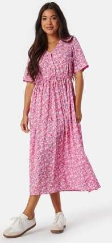 Pctala String Tie Midi Dress Hot Pink XL