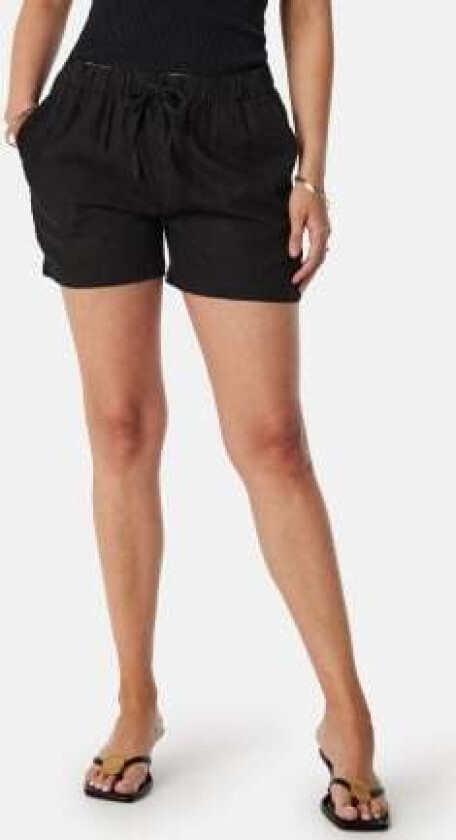 Onlcaro Linen Pull-Up Shorts Black M