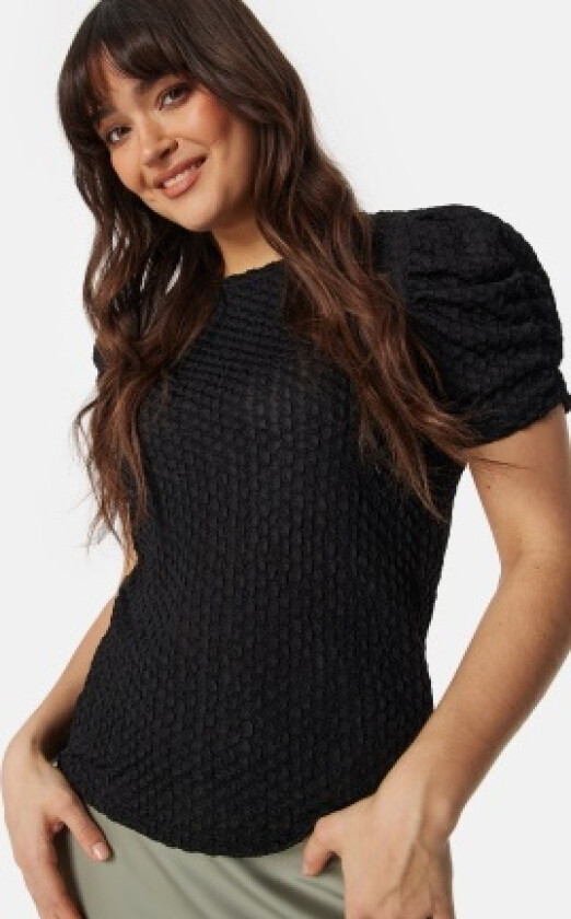 Vianine S/S Puff Sleeve top Black XS