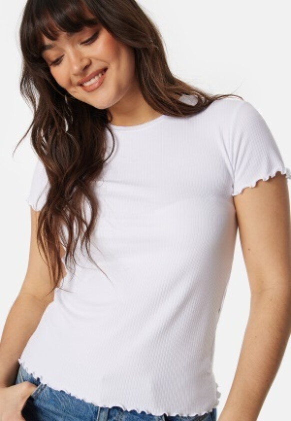 Pcnicca SS O-Neck top Bright White M