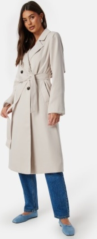 Pcscarlett LS trenchcoat Silver Gray L