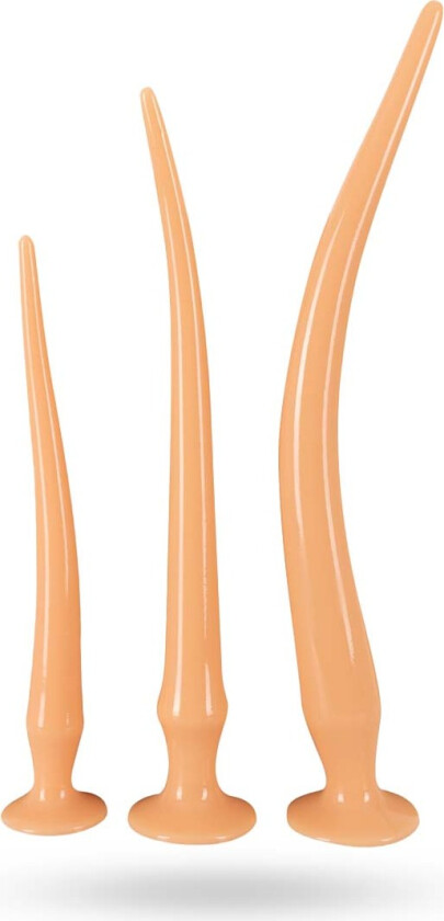 Super Long Flexible Butt Plug Set - skin-coloured light