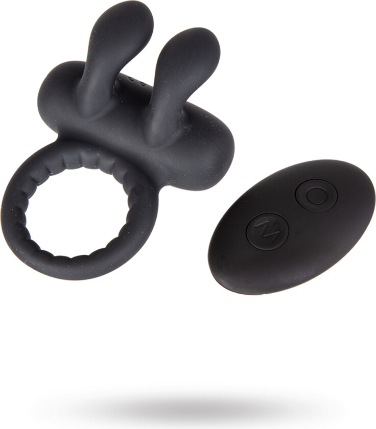 Vibrerende Penisring med Rabbit & Fjernkontroll - Svart