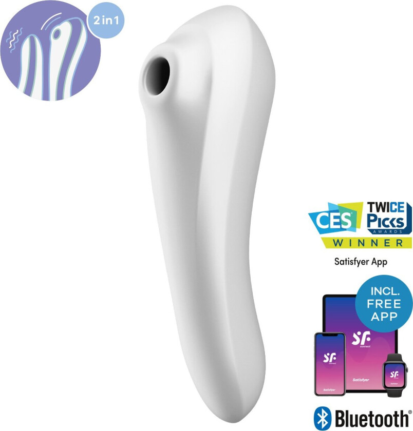 Dual Pleasure Air Pulse Vibrator - White