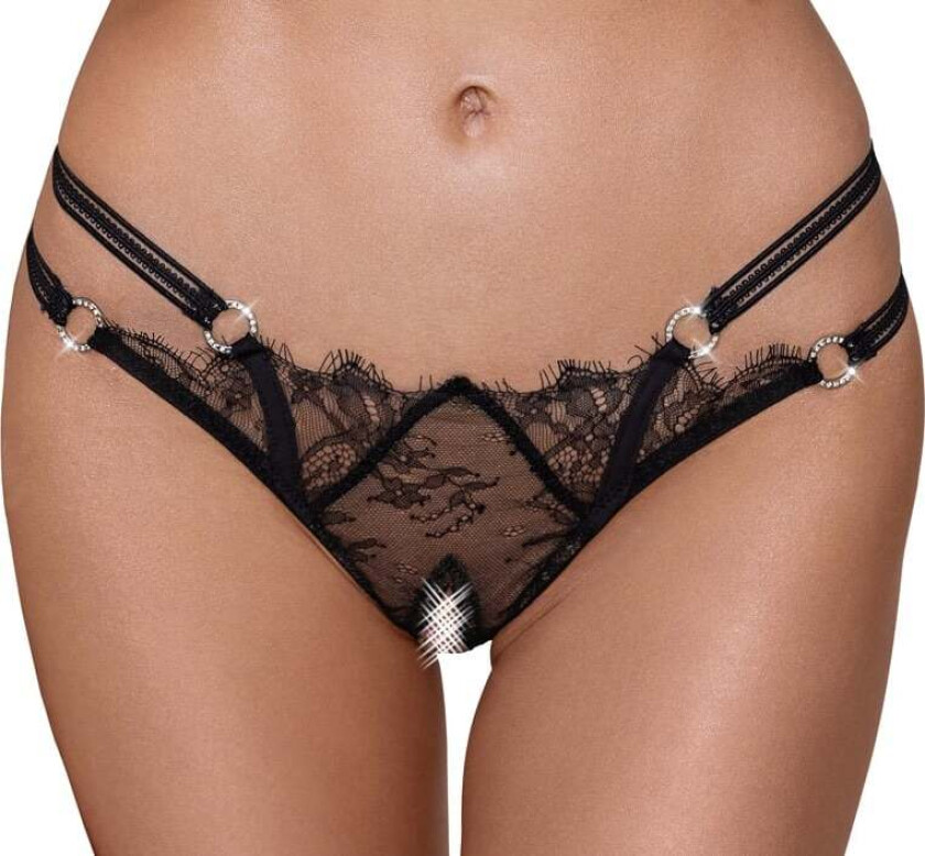 Black Lace thongs with open crotch
