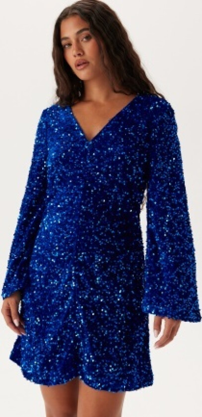 Vibarina Glitter Dress Navy Blazer Detail:SEQUINS L