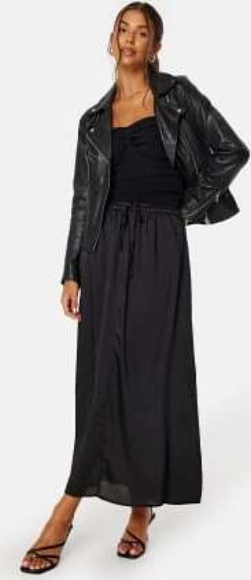 Suzette Ankel Long Satin Skirt Black S