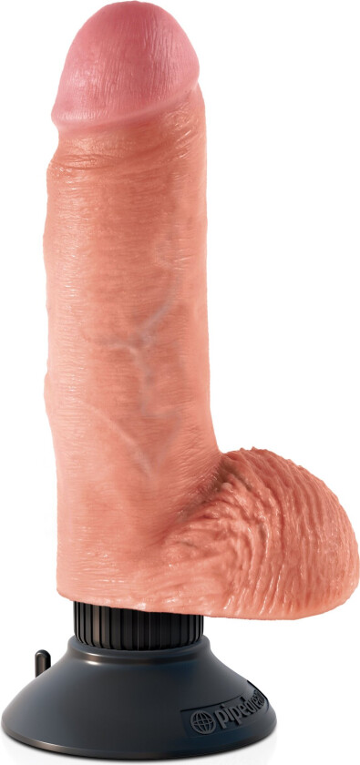 Vibrerende Dildo Med Pung 18 cm - Lys