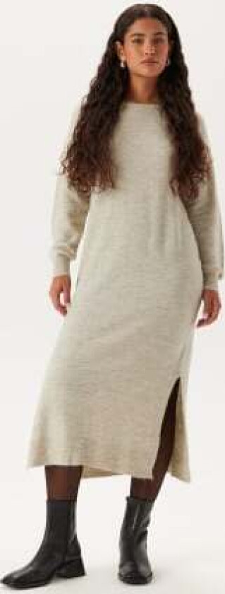 Vmlefile Ls Boatneck Calf Dress Birch Detail:w Melange S