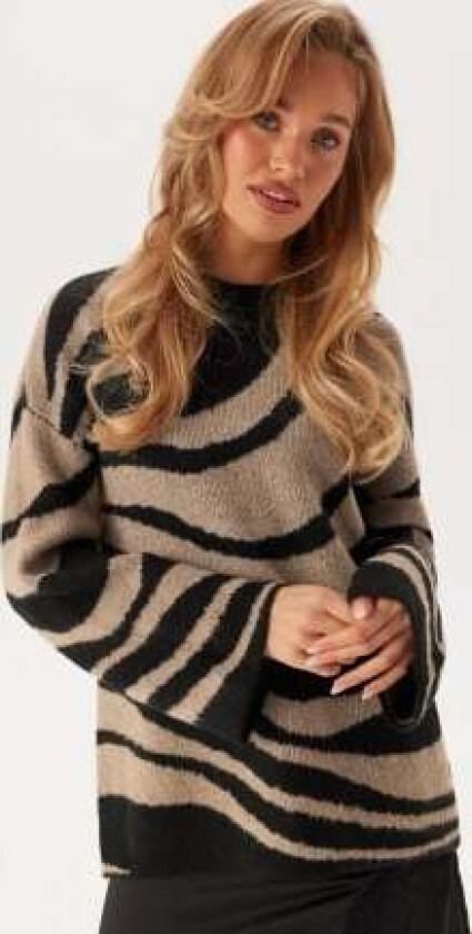Objdiana Lo L/S KNIT PULLOVER Medium Grey Melange Pattern:ze M/L
