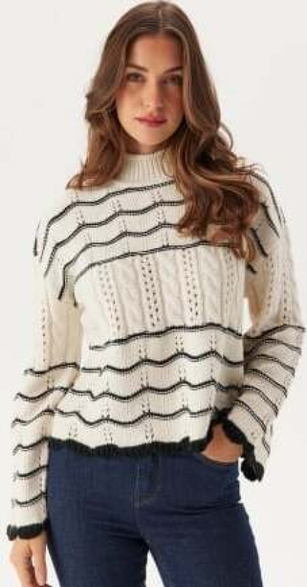 Viovirina High Neck L/S CABLE Birch/Black Beauty L