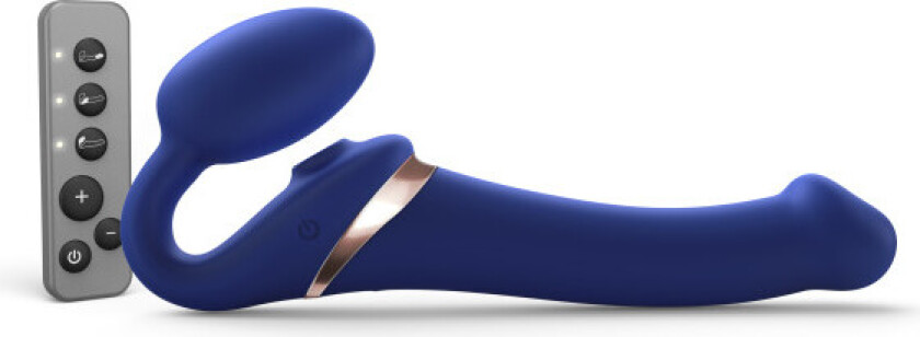 MULTI ORGASM BENDABLE STRAP-ON - M - NIGHT BLUE