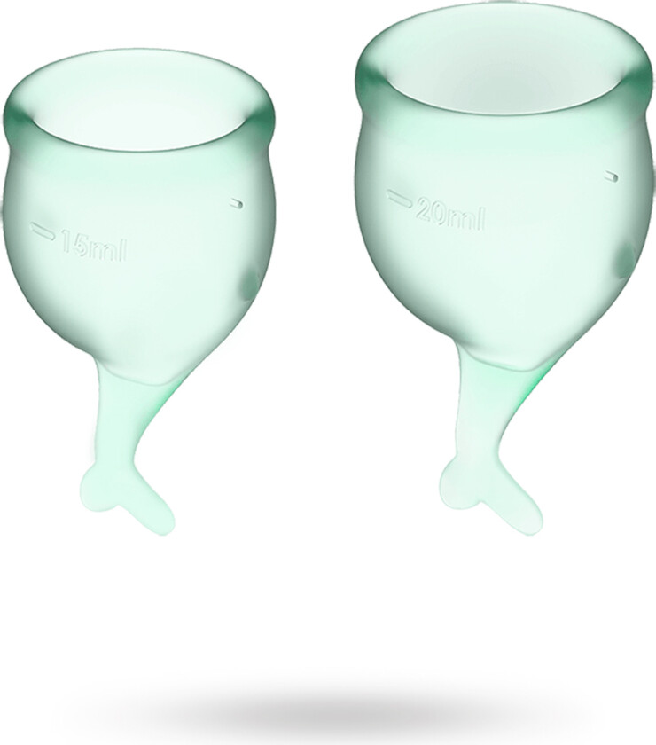 SATISFYER FEEL SECURE MENSKOPP - LYSEGRØNN