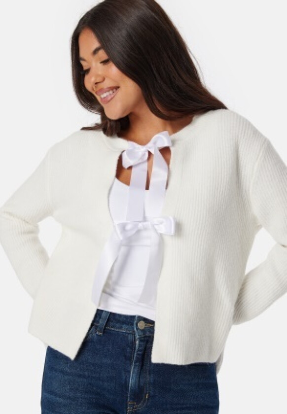 Pcrilly LS Reversible Bow Knit Cloud Dancer/DTM Woven L