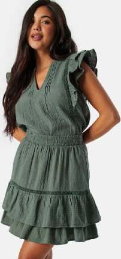 Vitovan S/S flounce top Dark Green 38