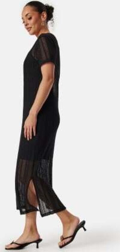 Vigardea O-Neck S/S ankle dress Black M
