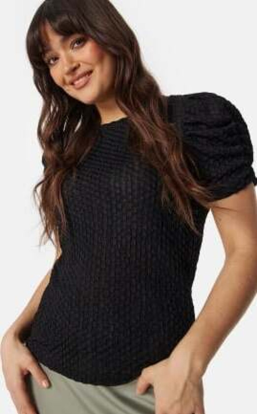 Vianine S/S Puff Sleeve top Black S