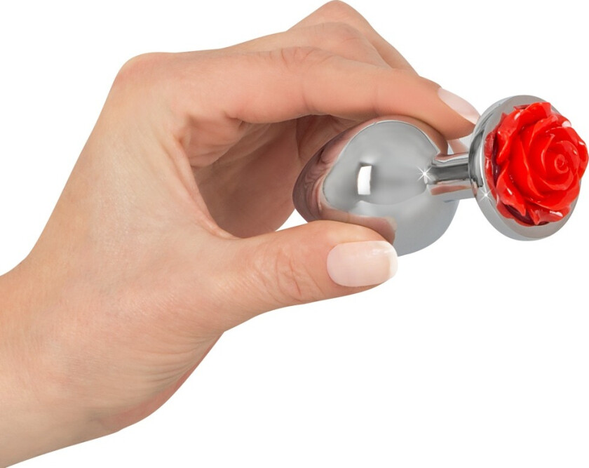 Analplugg med Vakker Rød Rose