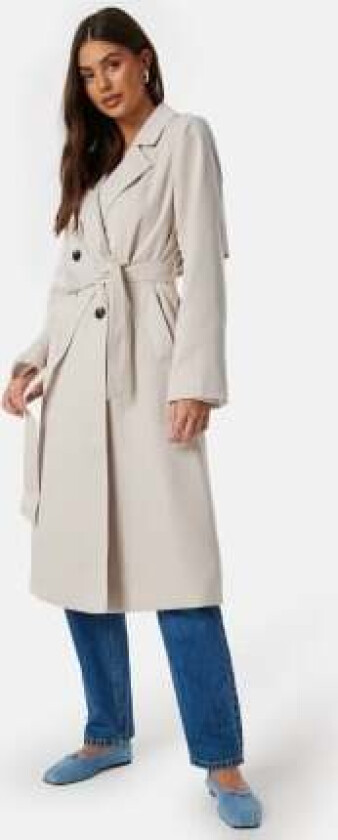 Pcscarlett LS trenchcoat Silver Gray S