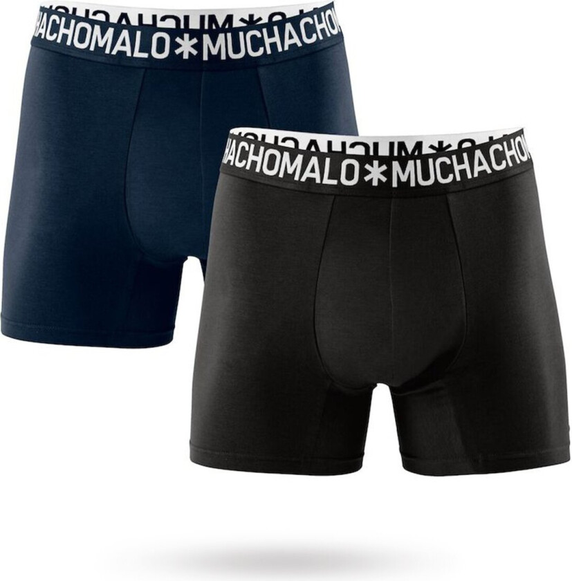 Cotton Solid Black/Navy - 2-pack Boxershorts