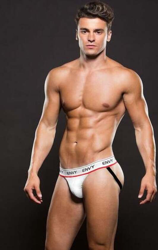 LOGO ELASTIC LOWRISE MESH JOCK WHITE