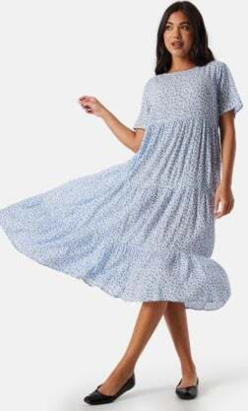 Maya Life S/S Dress Cloud Dancer AOP: Jo 34