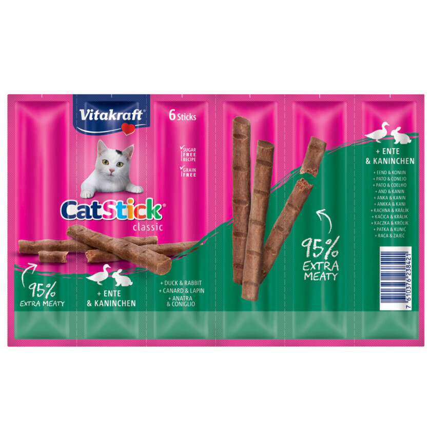 Cat Stick Classic Mini - And & kanin (6 x 6 g)