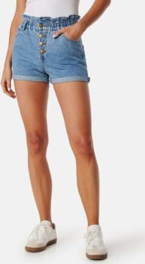 Onlcuba Paperbag Shorts Medium Blue Denim S
