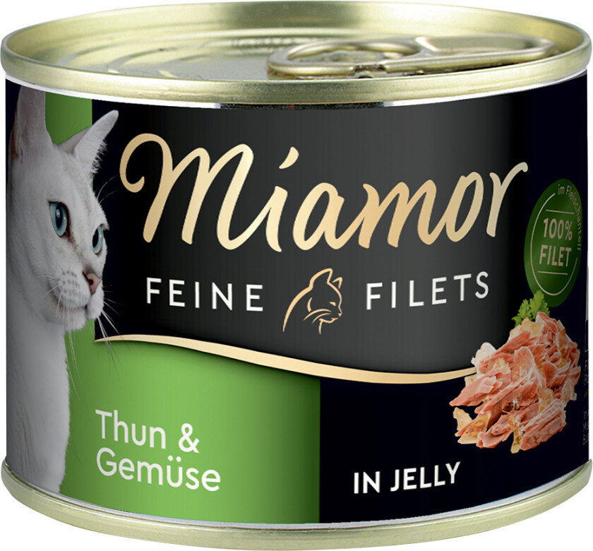 Økonomipakke Miamor Fine Fileter 12 x 185 g - Tunfisk & grønnsaker i gelé