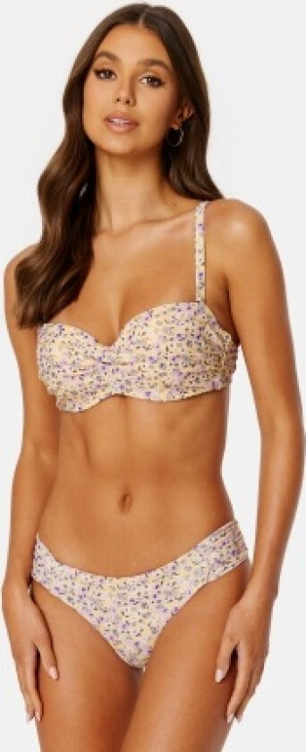 Mila Twisted Bikini Top Yellow / Floral 75D