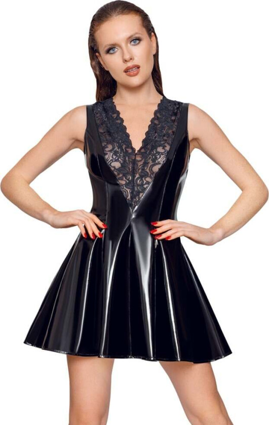 TIGHT-FITTING DRESS WITH FLARED SKIRT