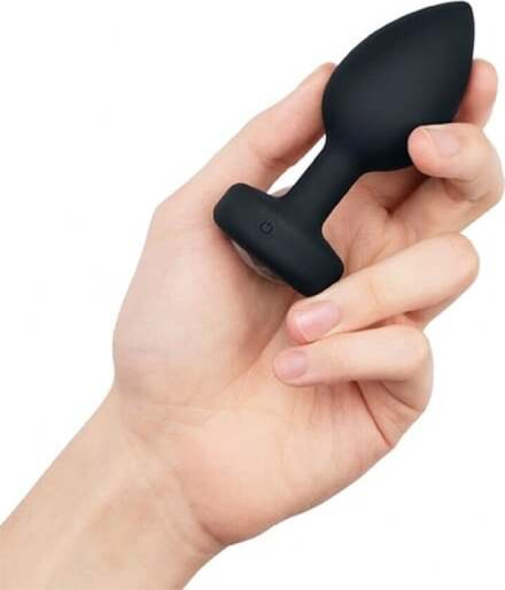 VIBRATING JEWEL PLUG M/L - SVART