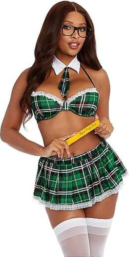 Green Plaid Schoolgirl Bedroom Costume
