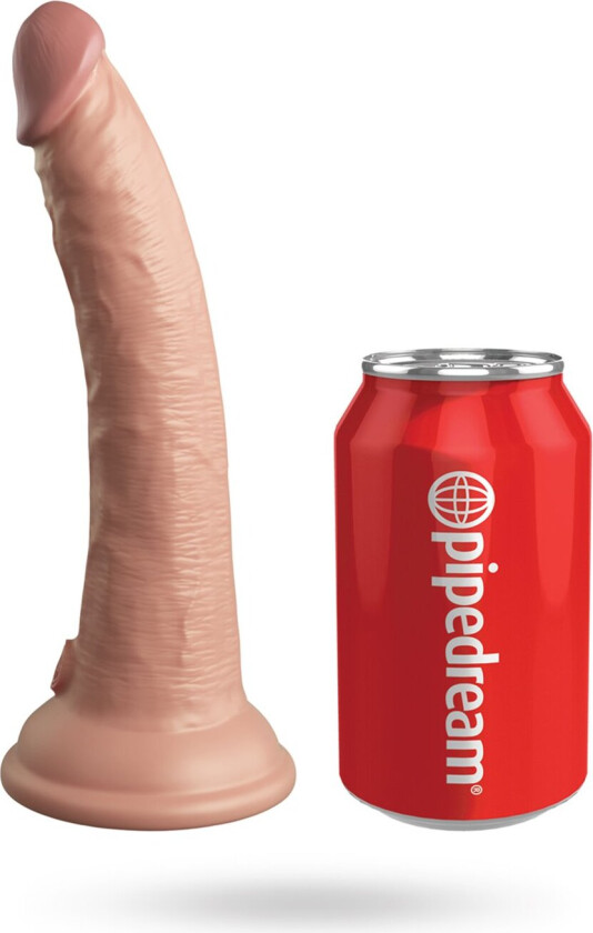 Elite 18CM Vibrating Silicone Dual Density Cock with Remote - Light