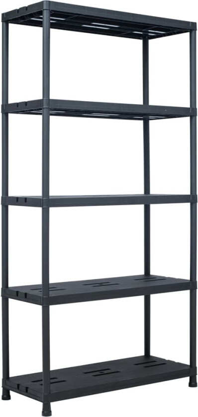 Oppbevaringshylle svart 260 kg 90x40x180 cm plast