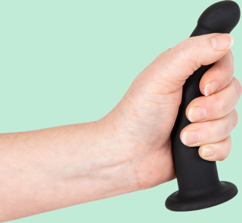 Black Silicone Semi Realistic Dildo - Small