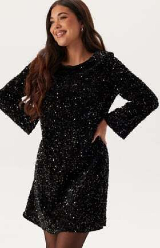 Viaria L/S O-NECK OPEN BACK DR Black 36