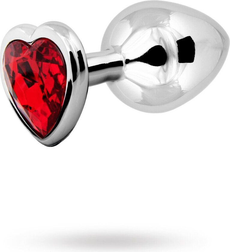 Loving Heart Medium Plug - Silver/Red