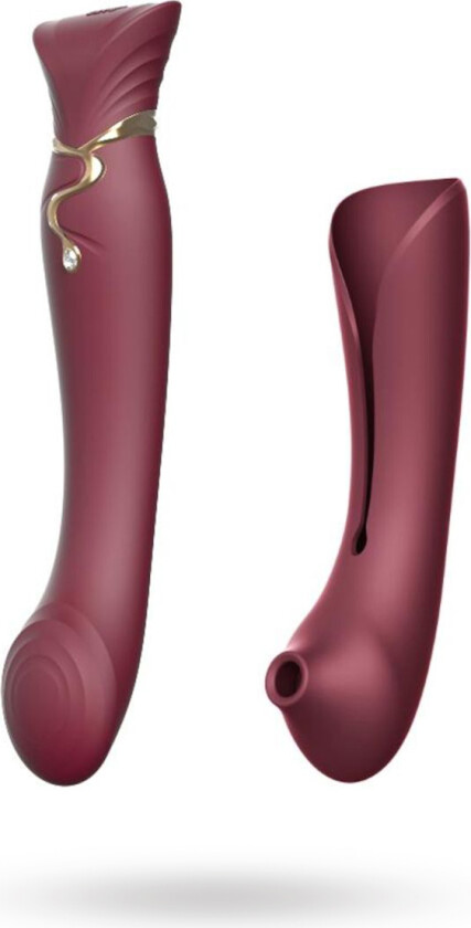 Queen G-punktvibrator med Pulse Wave & Sugefunksjon - Vinrød