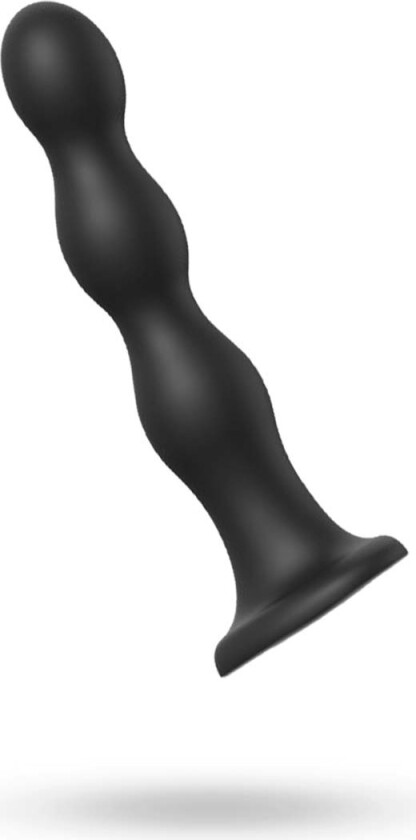 DILDO PLUG BALLS SVART MED HJERTE - XL