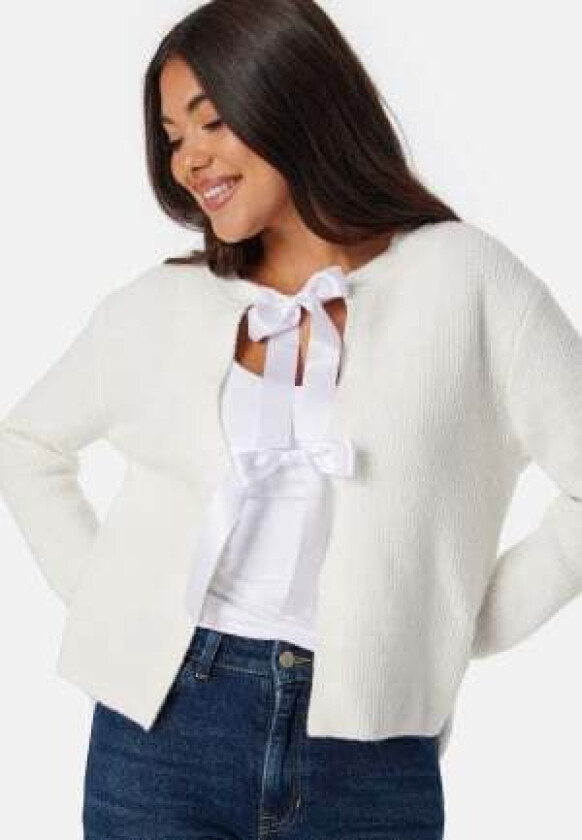 Pcrilly LS Reversible Bow Knit Cloud Dancer/DTM Woven M
