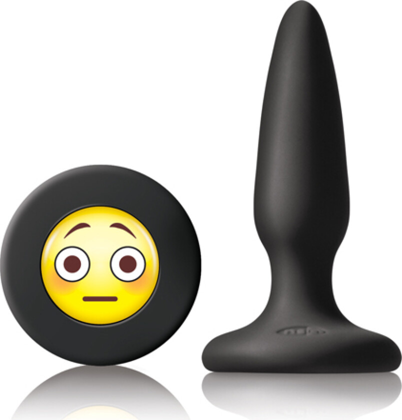 Moji's OMG Svart Mini Silikon Plugg med Emoji