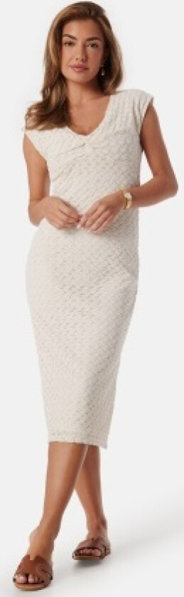 viSolira V-neck Cap Sleeve Dress Eggnog XL