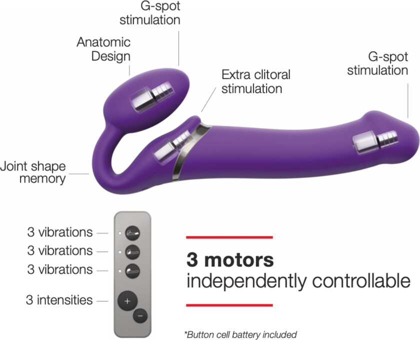 Vibrating Bendable Dildo - Violet Medium
