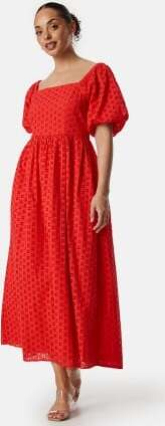 Slfanelli On Off Ankle Dress Flame Scarlet 36
