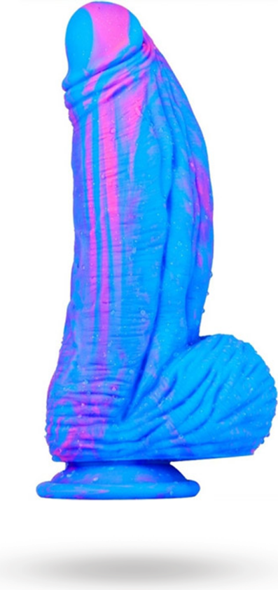 Silicone Dildo Fat Dick Blue-Pink 25cm