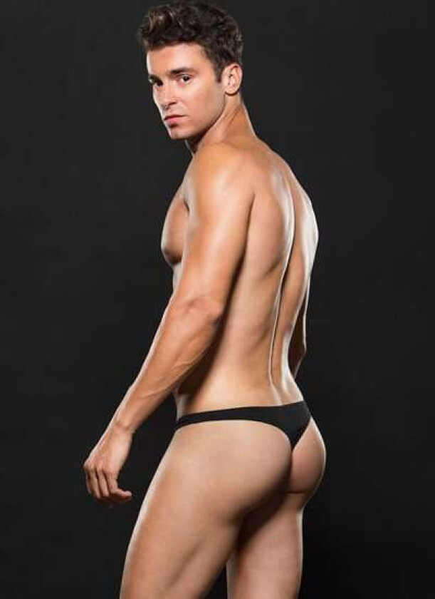 MICROFIBER LOWRISE ZIP THONG BLACK