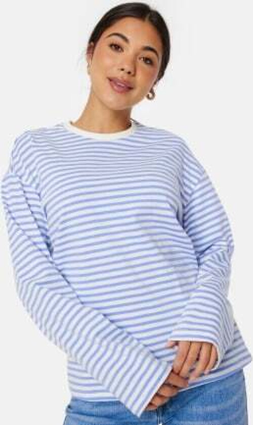 Pcsadie LS Top Light grey/Blue XL