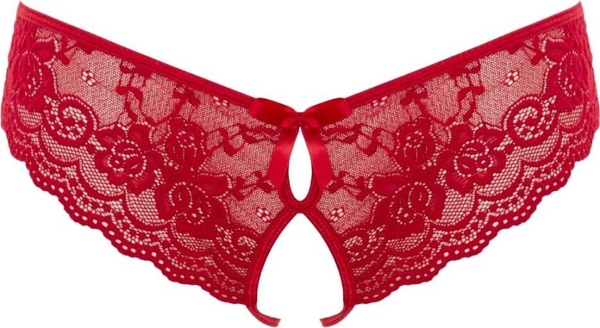 Crotchless Lace Slip - Red
