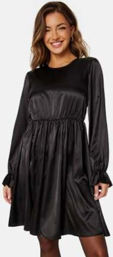 Slore LS O-Neck Dress Black XS